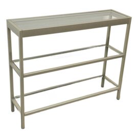 Alexis Silver Finish Rectangle Glass Console Table. Original Price: $300