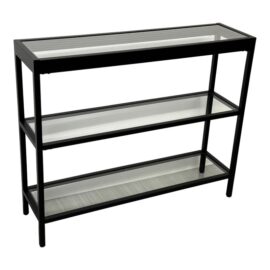 Alexis Blackened Bronze Rectangle Glass Console Table. Original Price: $300