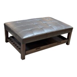 Arhaus Kent Leather Ottoman + Trays. Original Price: $2,500