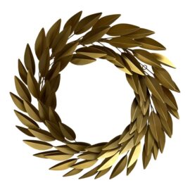 Restoration Hardware Brass Laurel Leaf Wreath, Small