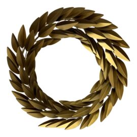 Restoration Hardware Brass Laurel Leaf Wreath, Medium