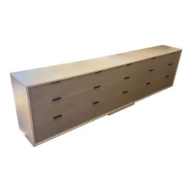 Skram Furniture Lineground White With Dove Gray Drawers. Original Price: $22,135