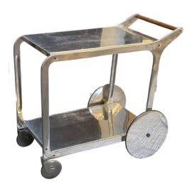 Lillian August Modern Steel Bar Cart. Original Price: $1,600