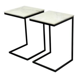 Butler Specialty Lawler Marble End Tables, Pair. Original Price: $1,100