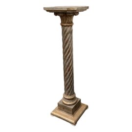 Vintage Neoclassical Style Carved Wood Pedestal