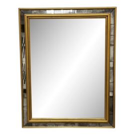 Ambler Art Group Gold + Mirrored Tile Trim Wall Mirror