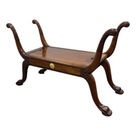 Burton Ching Regency Mahogany Curule Bench