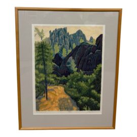 Circa 1985 Gordon Mortensen "Pinnacles" Limited Edition 47/150 Woodcut Print