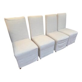 Restoration Hardware Ellison High Back Slipcover Dining Chairs, Set of Four. Original Price: $3,000