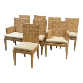 John Hutton for Donghia Block Island Dining Chairs, Set of 8. Original Price: $14,000