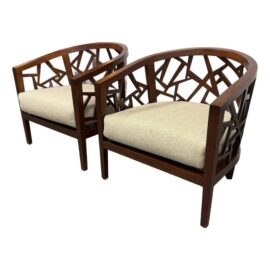 Crate & Barrel Ankara Lounge Chairs, Pair