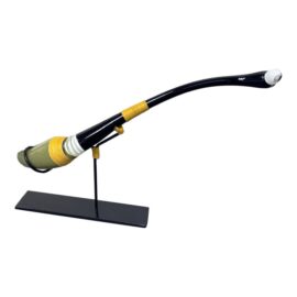 Scott Summerfield Hand Made Glass Sculpture + Iron Stand. Original Price: $1,200