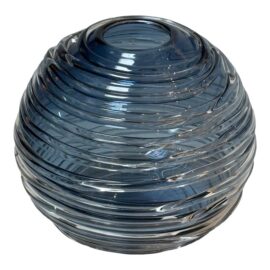 William Yeoward Miranda Steel Blue Globe Vase. Original Price: $700