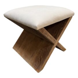 NEW Brownstone Reclaimed X Base Upholstered Stool. Original Price: $900