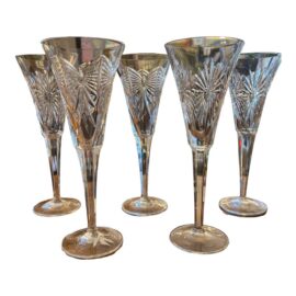 Waterford Crystal Millennium Collection Health + Happiness Champagne Flute, Set of Five