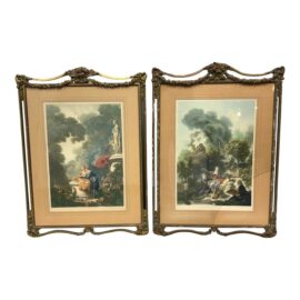 Antique Jean-Honore Fragonard's the Progress of Love Series Art Prints, Pair