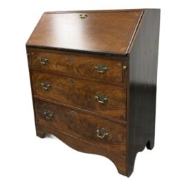 American Late Chippendale Cherry + Mahogany Slant Front Secretary