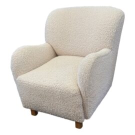 Organic Modern Ivory Boucle Chair