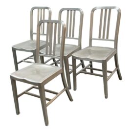 Vintage GoodForm Mid Century Aluminum Chairs, Set of Four