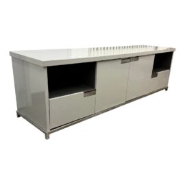 Custom Furniture Design Gray Lacquer Media Cabinet. Original Price: $7,500