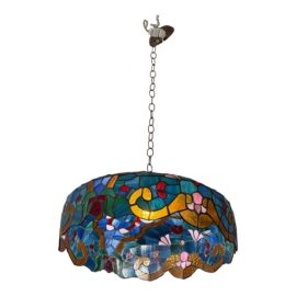 Vintage Tiffany Style Stained Glass Hanging Pendant