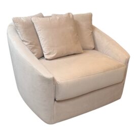 Room & Board Barrel Back Chair & Half, Taupe