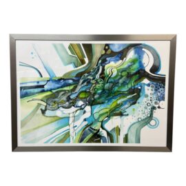 Fluid Abstract Reproduction Print in Silver Frame
