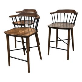 Crème for Stellar Works Exchange Bar Stools, Set of Three. Original Price: $4,950