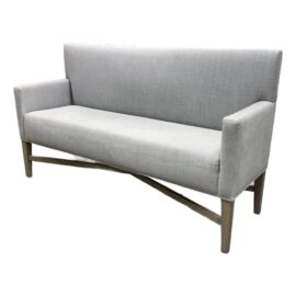 Custom DesignGrey Woven Upholstered Bench With Arms