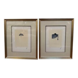 Circa 1975 Erte' Limited Edition Serigraphs "Feathers" 205 of 300 + "Veil" 38 of 300, a Pair