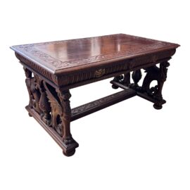 Antique Renaissance Revival Partners Desk
