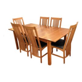 Vermont Furniture Designs Cherry Heartgrain Extension Dining Table + Six Italian Chairs Set. Original Price: $7,200