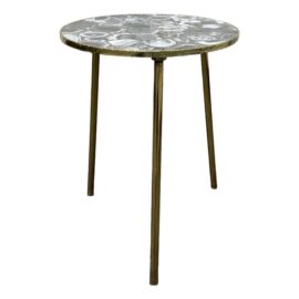 Black Agate and Burnished Bronze Side Table