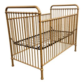 Namesake for Pottery Barn Abigail Metal Convertible Crib, Gold. Original Price: $550