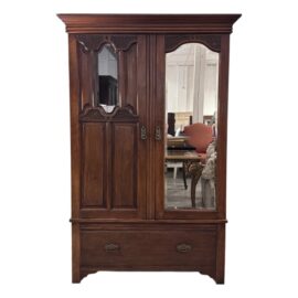 Antique Three Piece Mirrored Door Armoire