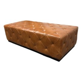NEW Brett Boldock for CB2 Saddle Leather Tufted Ottoman. Original Price: $1,400