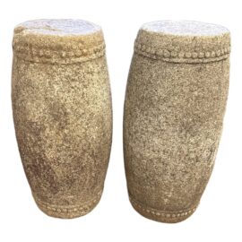 Late 17th Century Granite Drum Stands, Pair. Original Price: $5,300