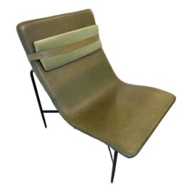 Blu Dot Deep Thought Leather Lounge Chair, Loden Green. Original Price: $2,200