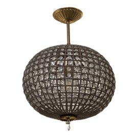 Vintage Omega Lighting & Design Crystal Orb Semi Flush Chandelier
