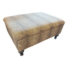 Leopard Print Storage Bench Seat Ottoman