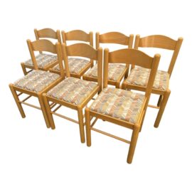 Mid 20th Century Italian Dining Chairs, a Set of 7