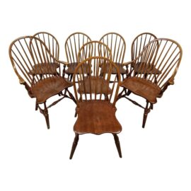 Stickley Furniture Colonial Windsor Dining Chairs, Set of Eight