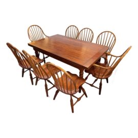 Stickley Furniture Colonial Extension Dining Table + 8 Chairs