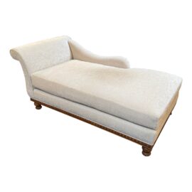 Custom Ivory Velvet Oversized Chaise Lounge. Originlal Price $4,500