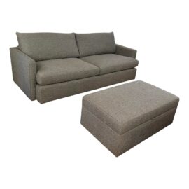 Crate & Barrel Lounge Deep Sofa + Storage Ottoman, Set. Original Price: $3,050