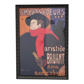 Henri De Toulouse-Lautrec "Ambassadeurs : Aristide Bruant" Reproduction Lithograph Poster, Framed