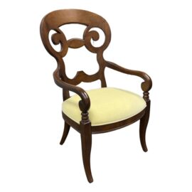 Century Furniture Biedermeier Mahogany Arm Chair, Limeade Mohair. Original Price: $1,900