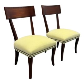 Alexa Hamilton Collection for Hickory Chair Company Blix Side Dining Side Chairs, Pair. Original Price: $4,500