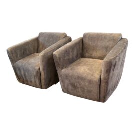 Boal Muebles Coco Swivel Chairs, Pair. Original Price: $2,200