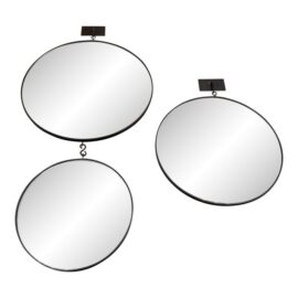 Custom Made Iron Circular Wall Mirrors, Set of Three